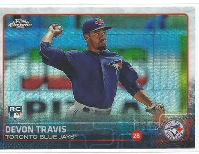 Devon Travis Toronto Blue Jays 2015 Topps Chrome R/C Prism Refractor - Image 1 of 2