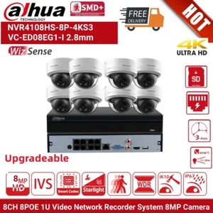 Dahua 8Ch POE 4K Home security NVR CCTV system 8MP IR IP Camera h.265+ lot - Picture 1 of 34