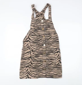 River Island Women's Animal Print Dungaree Dress 12 - Picture 1 of 12