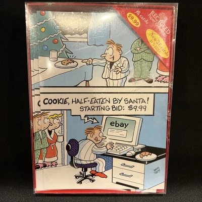 Rare VTG Mark Parisi Ebay Humor Boxed Christmas Cards 20ct Recycled Paper New - Image 1 of 4
