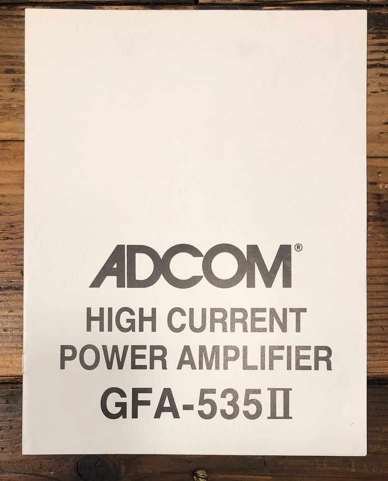 Adcom GFA-535 MK2 Amplifier Owners / User Manual *Original* - Image 1 of 1