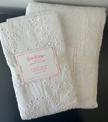 Pottery Barn Kids Lilly Pulitzer TWIN Size EYELET M'Ocean Duvet Cover & Sham NWT - Image 1 of 4