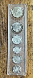 6-COIN πΊπΈ SET90%,40% SILV. AND CLAD 1920-1979.1$,50C,25,10,5,10CENTS. - Picture 1 of 5