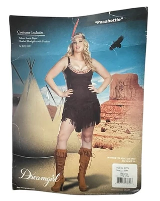 Dreamgirl Pocahottie Adult Costume Size 3X/4X Includes Dress & Headpiece - Image 1 of 4