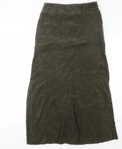 Marks and Spencer Women's Green Long Corduroy Skirt, Size 8 - Picture 1 of 12