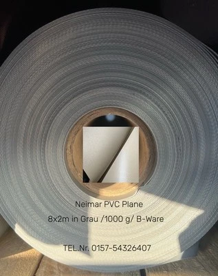 LKW Plane 8x2m GRAU /800g / B-Ware