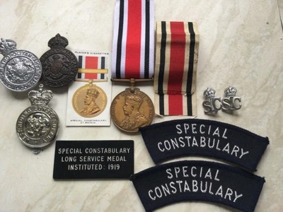 WW1 Metropolitan Special Constabulary Day And Night Police Badges +LS~GC MEDAL - Image 1 of 4