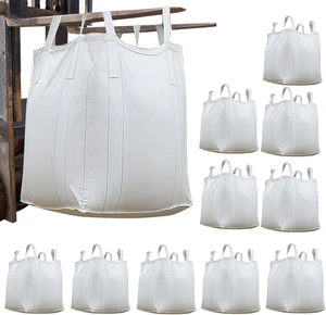 Bolsa a granel FIBC 3500 libras paquete de 10 35" L X 35" W X 43" H, 1,6 toneladas bote plano superior de lona - Imagen 1 de 6