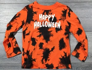 Halloween Shirt 5T Toddler Girls Tie Dye Orange Black Happy Long Sleeve Cute - Picture 1 of 4