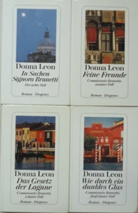 4 x Donna Leon:  Achte, neunter, zehnter und fünfzehnter Fall.  Brunetti. HC - Bild 1 von 3