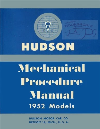 HUDSON 1952 1953 年 1954 年商店手册服务维修 COMMODORE HORNET WASP PACEMAKER — 第 1/1 张图片