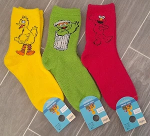 New SESAME STREET Ladies Cosy Bed Socks UK Size 4-8. Elmo Oscar Big Bird - Picture 1 of 4