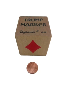 Marcatore tuta Trump legno 1992 vintage per Eure Bridge Pinochle di Wishfulwoods - Foto 1 di 4