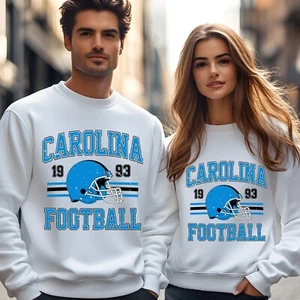 Carolina Retro Style Football Sweatshirt Carolina Vintage Fan Gift Crewneck - Picture 1 of 8