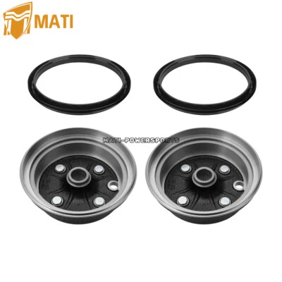 Tambor de freno de rueda delantera 2 piezas y sello antipolvo para Yamaha Kodiak 400 YFM400FW 1993-1998 Foto 1 de 4