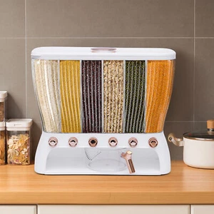 6-Gitter Müslispender Getreidespender Reisspender Lagerbehälter Cereal Dispenser - Bild 1 von 18