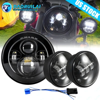 Faro LED de 7" para Harley-Davidson Electra Glide Classic + luces de paso de 4,5" Foto 1 de 4