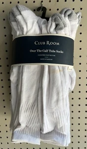 Club Room Over The Calf Tube Socks 12 Pairs Cushioned Men’s Shoe SZ 7-12 White - Picture 1 of 7