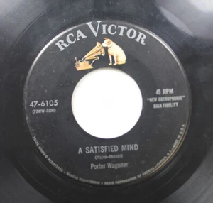Country 45 Porter Wagoner - A Satisfied Mind / Itchin' For My Baby On Rca Victor - Picture 1 of 2