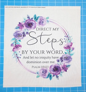 Psalm 119:133 Schrift 100% Baumwolle Stoff Panel Quadrat Quilten Quadrat N2521 - Bild 1 von 3
