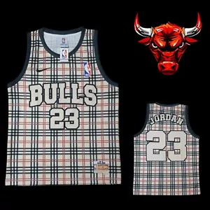 CHICAGO BULLS NBA BASKETBALL TARTAN MICHAEL JORDAN 23 JERSEY SIZE MEDIUM - Picture 1 of 7