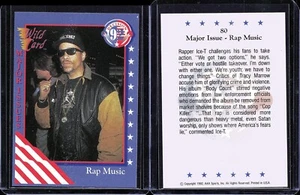 1992 Wild Card Decision '92 Rap Music #80 Features Legendary Rapper Ice-T - Picture 1 of 1