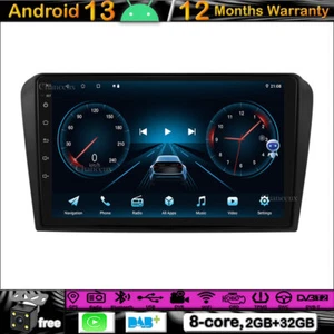9"Android 13 Car Radio GPS SAT Navi Stereo Carplay DAB BT For Mazda 3 2004-2009 - Picture 1 of 12