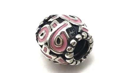 Pink Breast Cancer Awareness Ribbon Charm Fits European And other Bracelets - Image 1 of 3