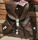Marlboro Unlimited Gear 90s Vintage Leather Rawhide Cowhide XL Backpack Rucksack