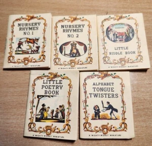 Mighty Midget Vintage Miniature Childrens Books Set of 5 Original Nursery Poetry - Bild 1 von 13