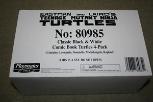 Playmates TMNT Teenage Mutant Ninja Turtles Classic B/W 4 Pack Comic Figure NEW - Picture 1 of 2