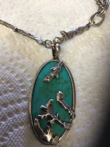 Jessica Simpson Unbalanced Nature Collection SilverToneTurquoise Pendant necklac - Picture 1 of 4