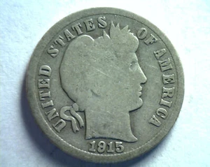 1915 BARBER DIME GOOD G BELLA MONETA ORIGINALE DA BOBS MONETE SPEDIZIONE VELOCE 99c - Foto 1 di 2