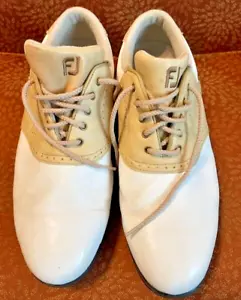 FootJoy Summer Series Tan & White Leather saddle Oxford Golf Shoes size 9W - Picture 1 of 12