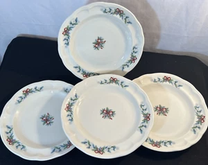 4 Pfaltzgraff Dinner/Lunch/Salad Plates Red Ribbons Christmas 9.25” Excellent! - Picture 1 of 5