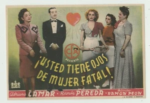 Usted tiene ojos de mujer fatal (1947) 1949 Mexican Spanish Movie Herald - Imagen 1 de 2