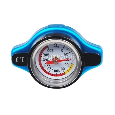 1.3 Bar Car Thermo Thermostatic Gauge Radiator Cap Cover w/ Water Temp Meter US - Image 1 of 4