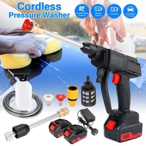 Electric Car Pressure Washer Cordless Spray Gun W/ 2 Battery Water Cleaner - Picture 1 of 12