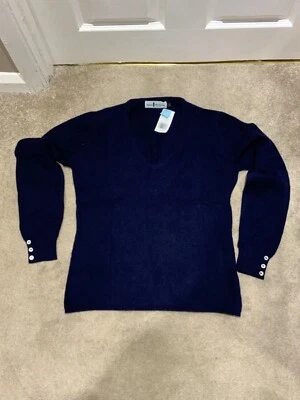 Andrew McDowall Cashmere vee neck, navy blue, brand new, unworn, HALF PRICE! - Image 1 of 4