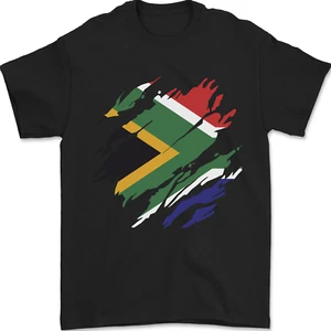 Torn South African Flag Africa Day Football Mens T-Shirt 100% Cotton - Picture 1 of 106