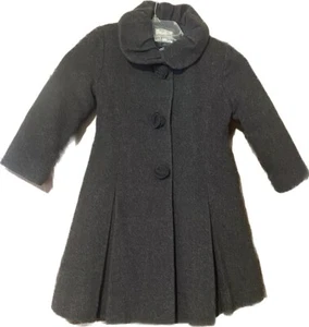 Rothschild Tailored Wool Blend Pea Coat Charcoal Gray Girls size 4t - Picture 1 of 6