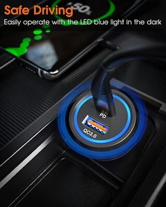 Adaptador Cargador Coche Super Rápido ZeeHoo 45W - 5V 2.4A - 9V 1.8A - 12V 1.5A USB C - Imagen 1 de 11