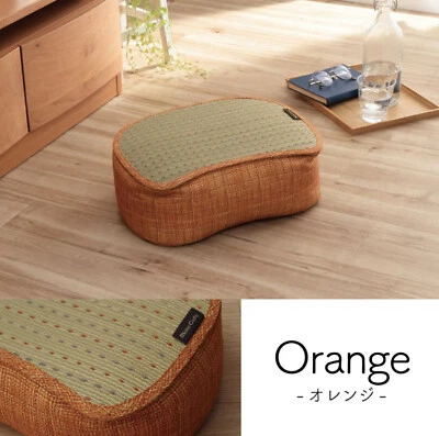 IKEHIKO Japanese rush grass Tatami Seat Cushion Sofa Pillow Orange Japan 1168 - Image 1 of 4
