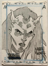 Xena Art &Images SketchaFex by Warren Martineck~Demon Xena Rare Card of Trio Set