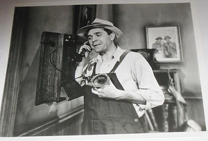 Vintage 8X10 Glossy Photo of a 1930's Era Farmer - Western Electric Wall phone!! - Picture 1 of 3