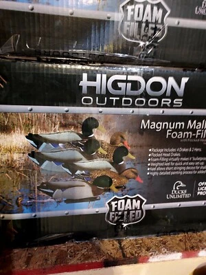 HIGDON DUCK DECOYS NEW FOAM FILLED FLOCKED HEAD MALLARD DUCK DECOYS 1/2 DOZEN - Image 1 of 2