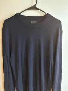 Club Monaco Men's Light Weight Wool Blend Sweater Navy Blue Size Medium - Picture 1 of 2