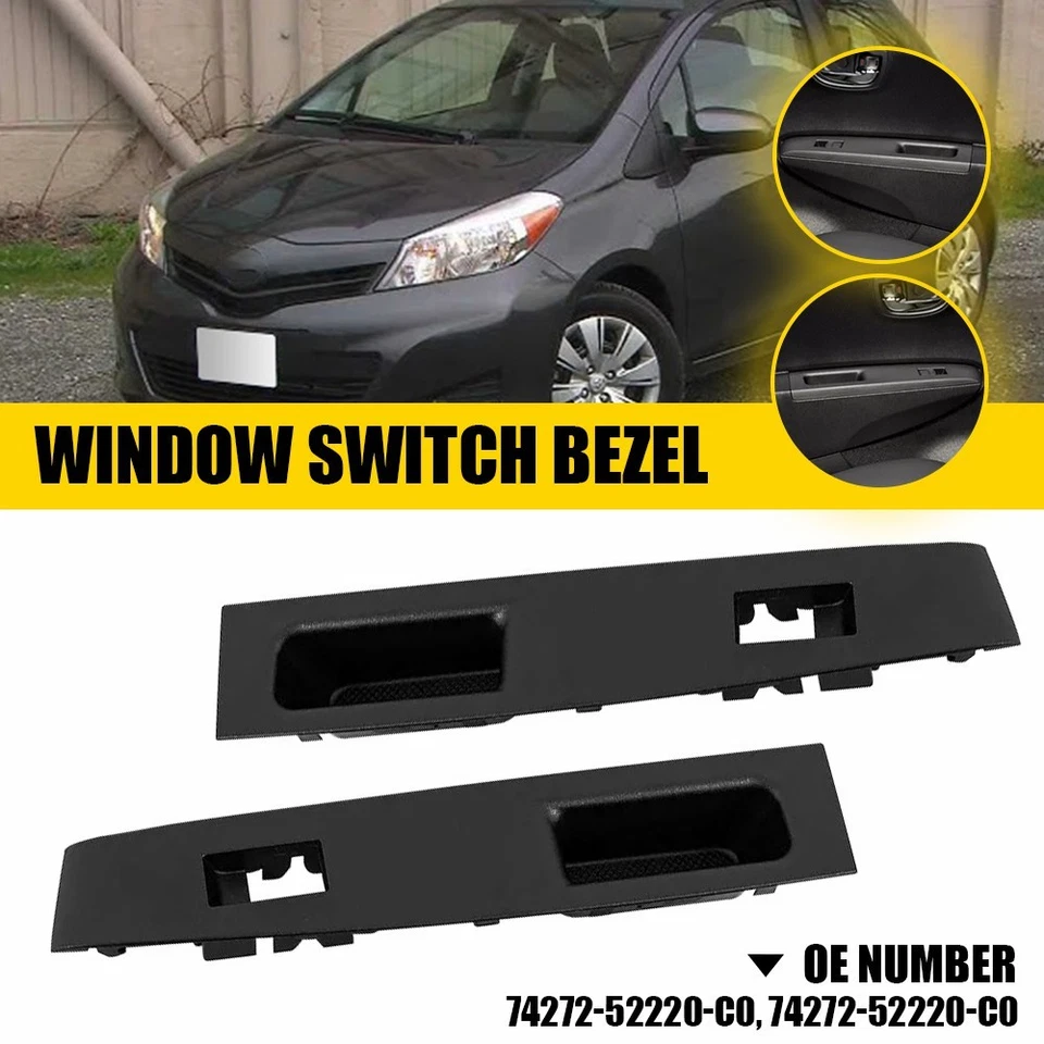 Cubierta del panel de control de ventana de puerta trasera izquierda+derecha para Toyota Yaris 2012-2014 Foto 1 de 4