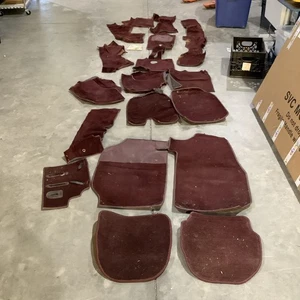 USED Porsche 911 930 Burgundy Interior Felt Carpet Rug Mat Set 74-85 Targa RS - Foto 1 di 24