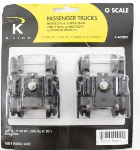 K-Line K-4620SP O 2 Rail Passenger Trucks Horizon & Superliner w/Power Pickups - Image 1 of 1